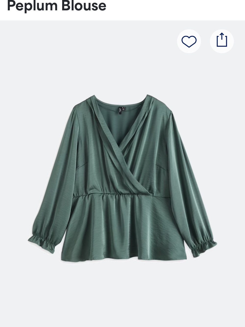 Women’s Peplum Wrap Blouse - Green
